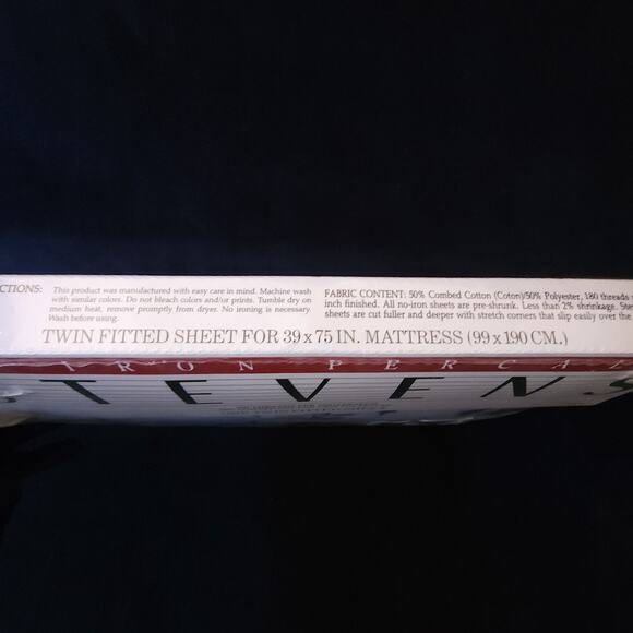New Vintage Stevens No Iron Percale One Twin Fitted Sheet USA Floral Pattern - Picture 5 of 6